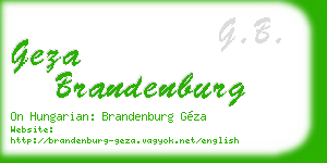 geza brandenburg business card