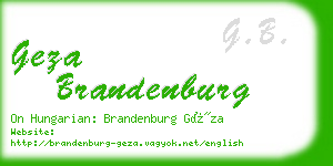 geza brandenburg business card